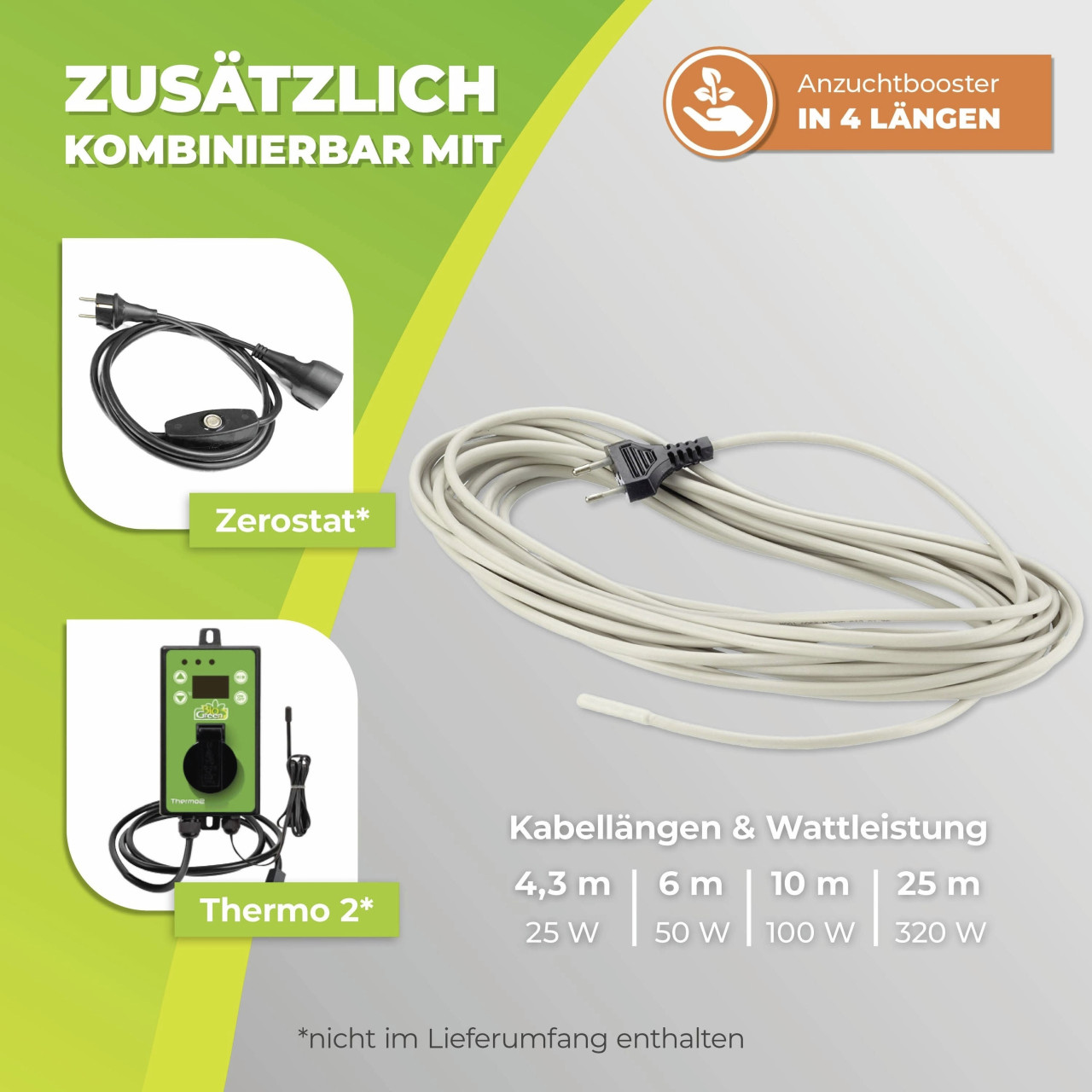 BioGreen Bodenheizkabel für Pflanzen weiß 10 m 100 W Bild 3