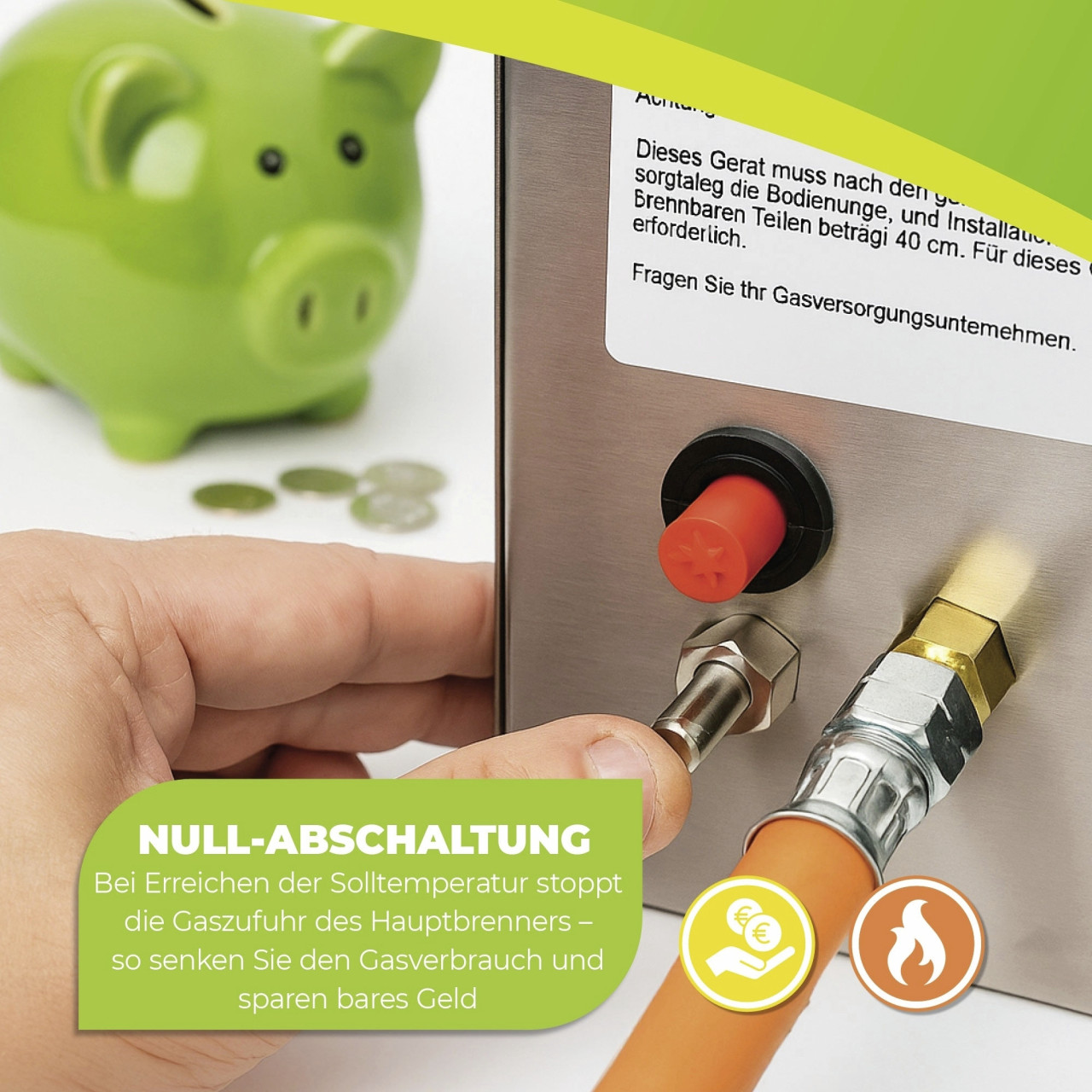 BioGreen Gasgewächshausheizung EcoPilot silber 38,8 x 40,2 cm 4500 W