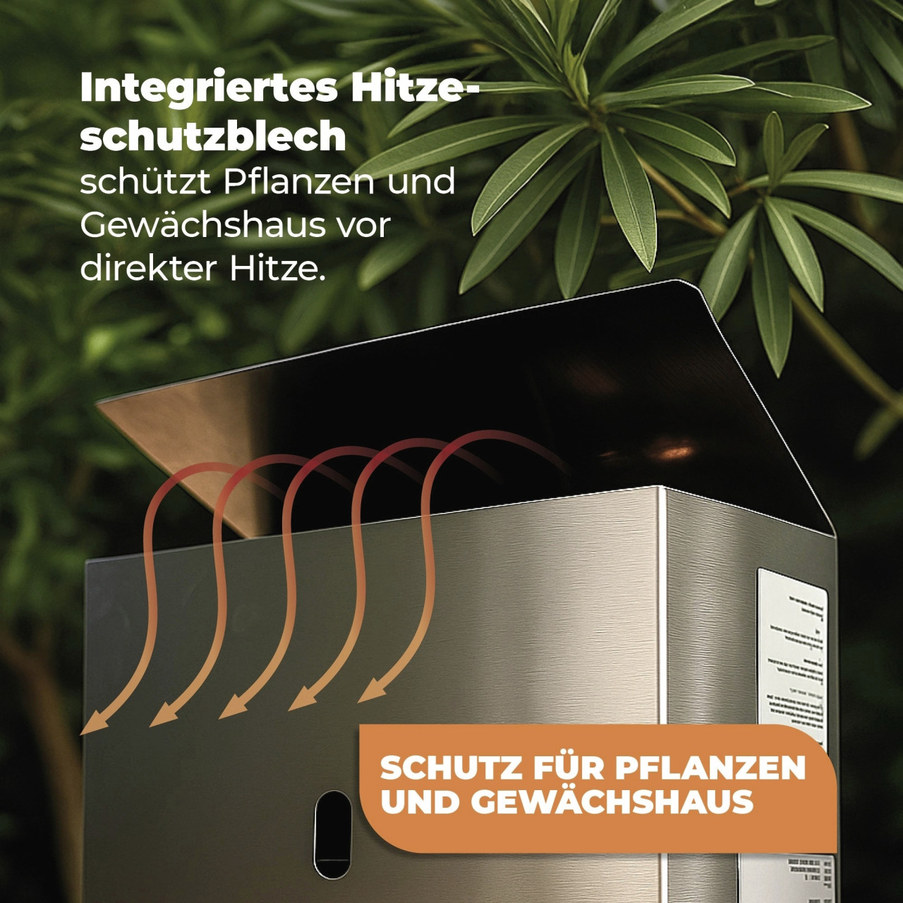 BioGreen Gasgewächshausheizung EcoPilot silber 38,8 x 40,2 cm 4500 W Bild 2