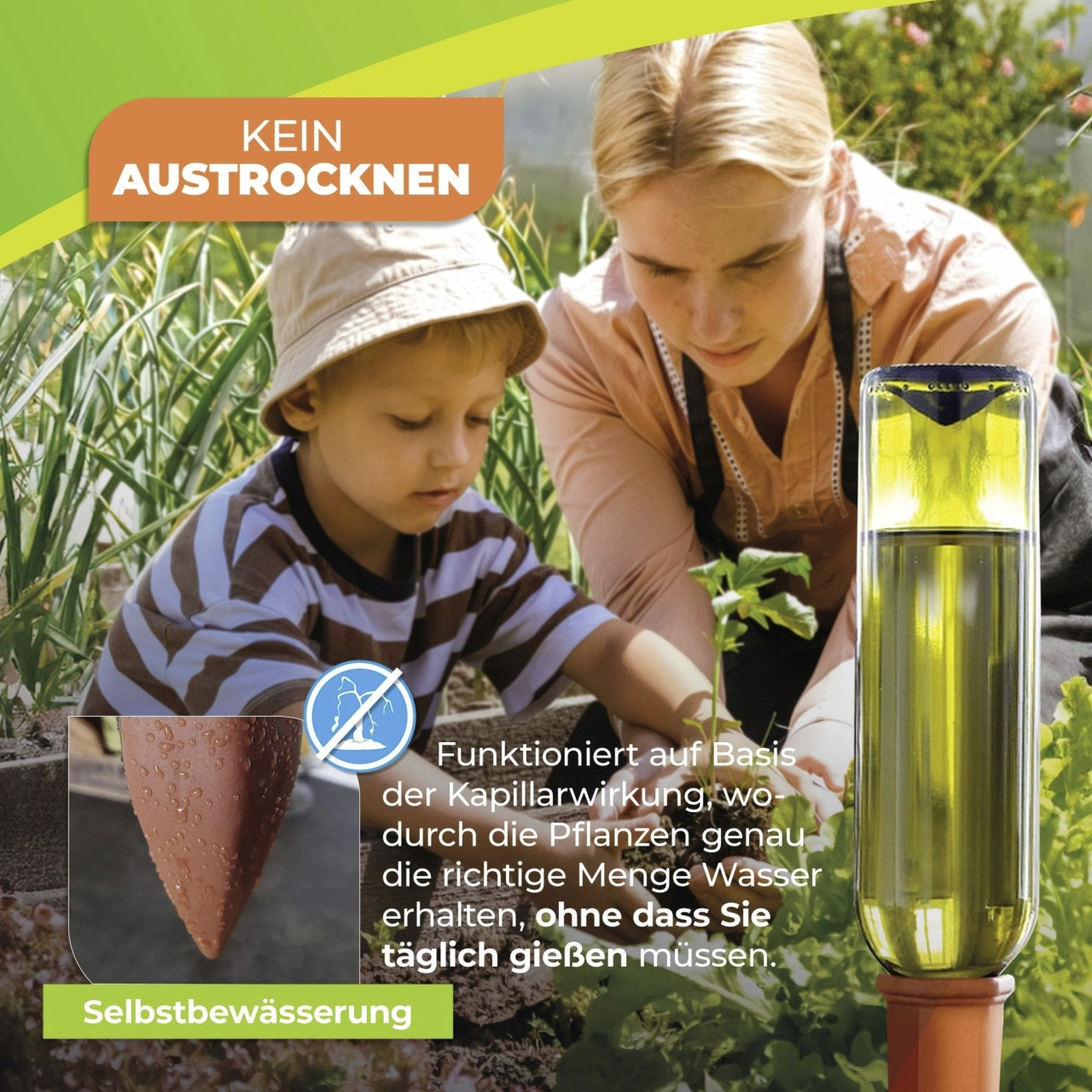BioGreen Bewässerungskegel Hydro Wine für Wein- und PET-Flaschen 1 Stück Bild 4
