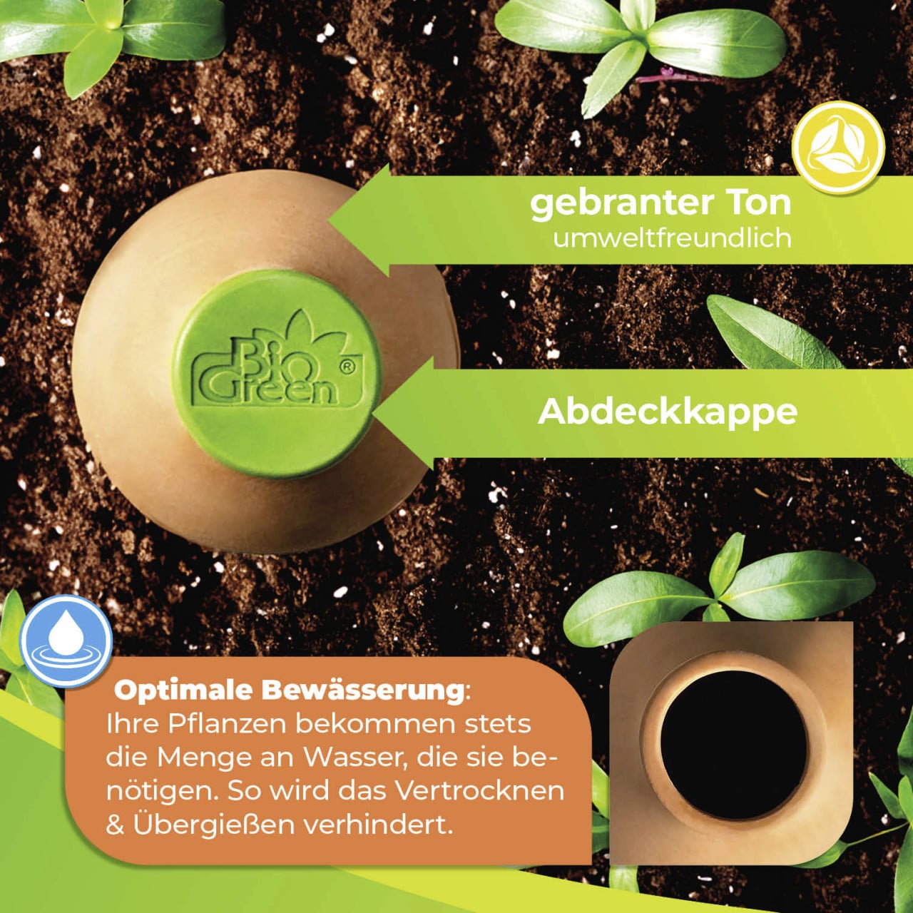 BioGreen Pflanzenbewässerung Olla Hydro Max M 3 L Bild 2