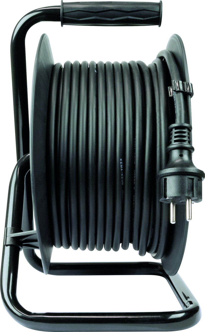 Hardmann Kabeltrommel Außen 40m H05RR-F 3G 1,5mm² schwarz 3x Schutzkontaktstecker Bild 2