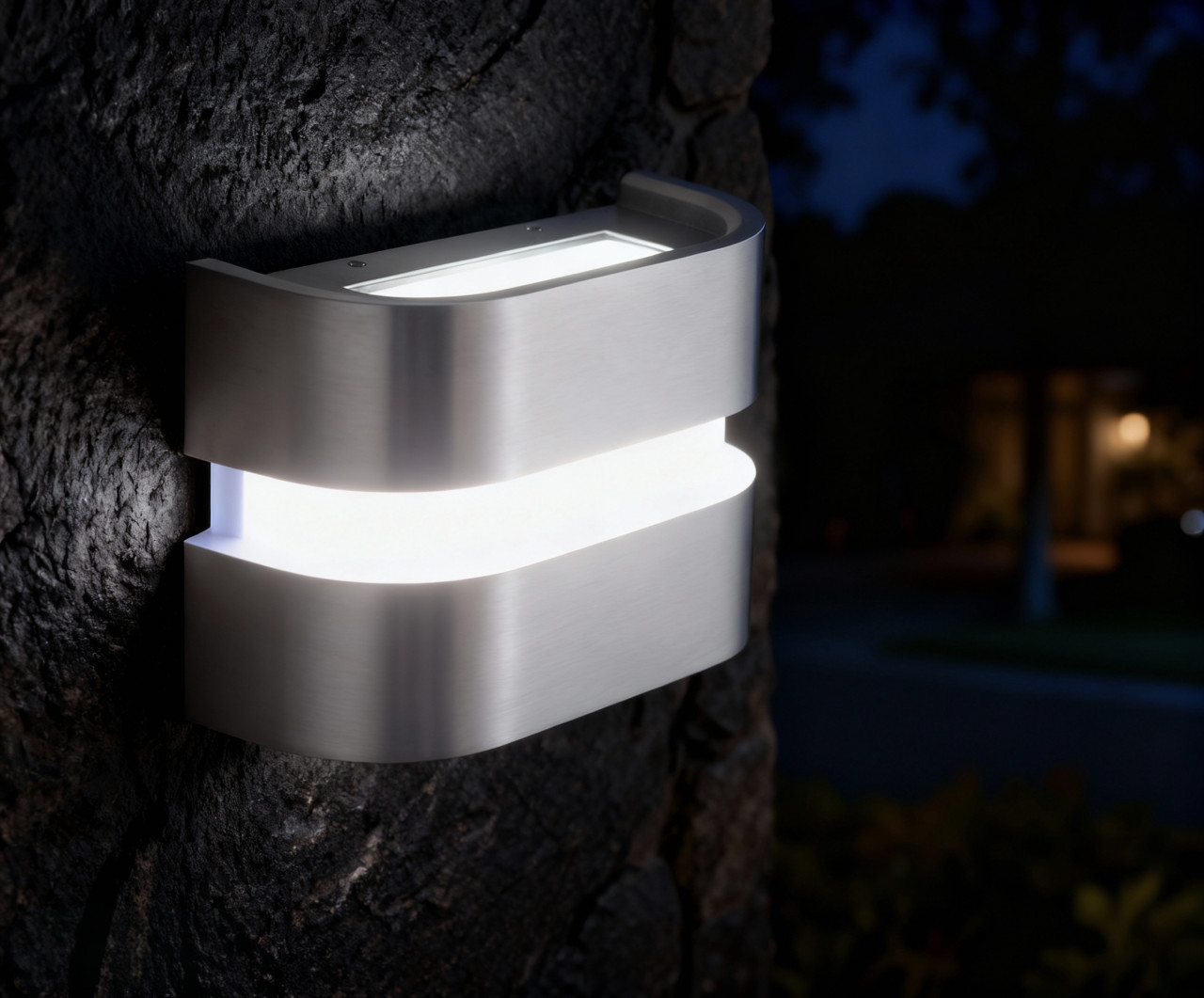 LED-Außenleuchte Java II 11x20 cm silber neutralweiß