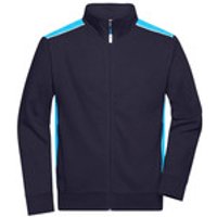 Herren Workwear Sweatjacke JN870, navy-blau/türkis, Größe S Bild 2