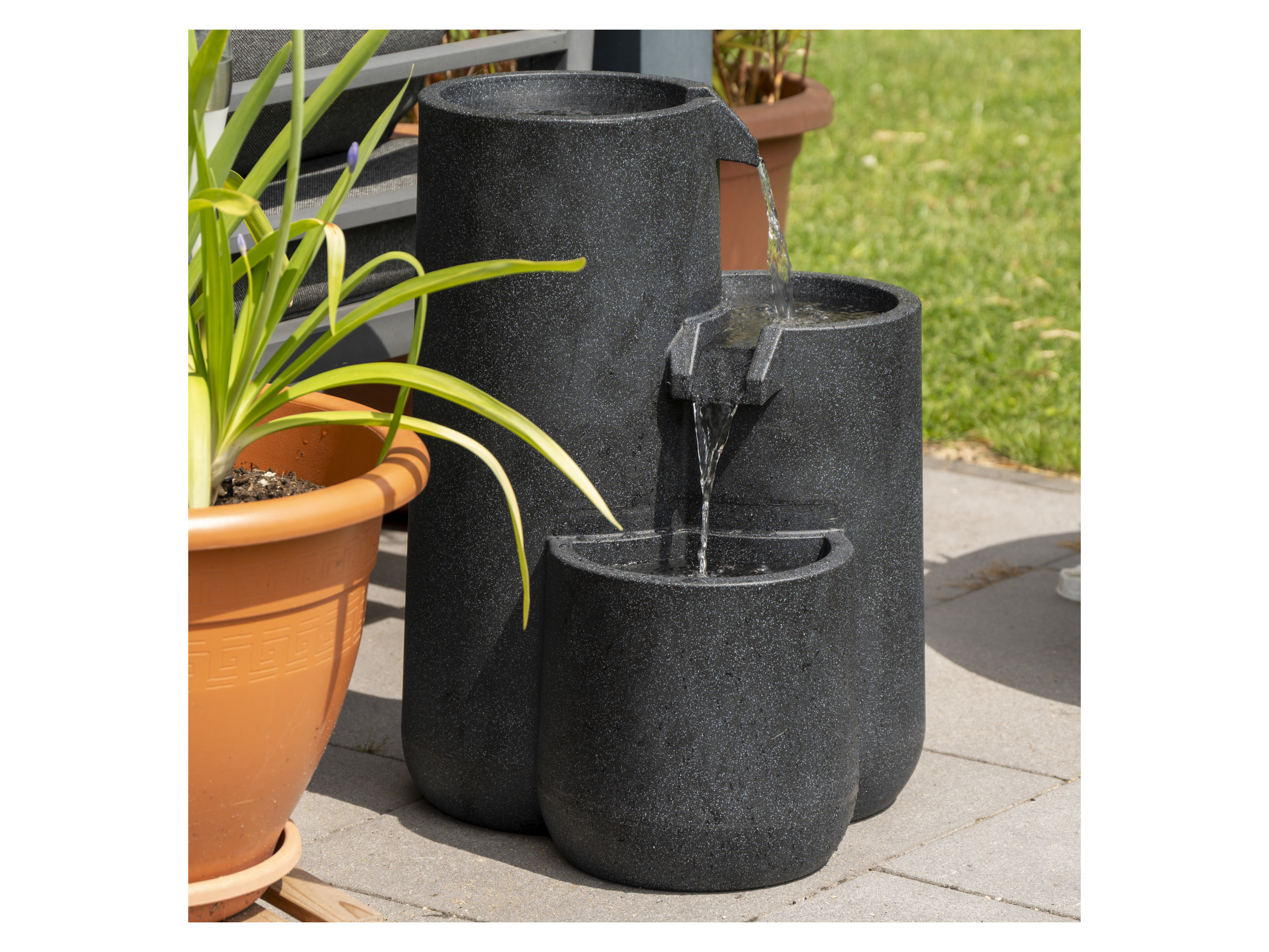 DOBAR Gartenbrunnen »Brahma«, 3-stufig mit LED Bild 3