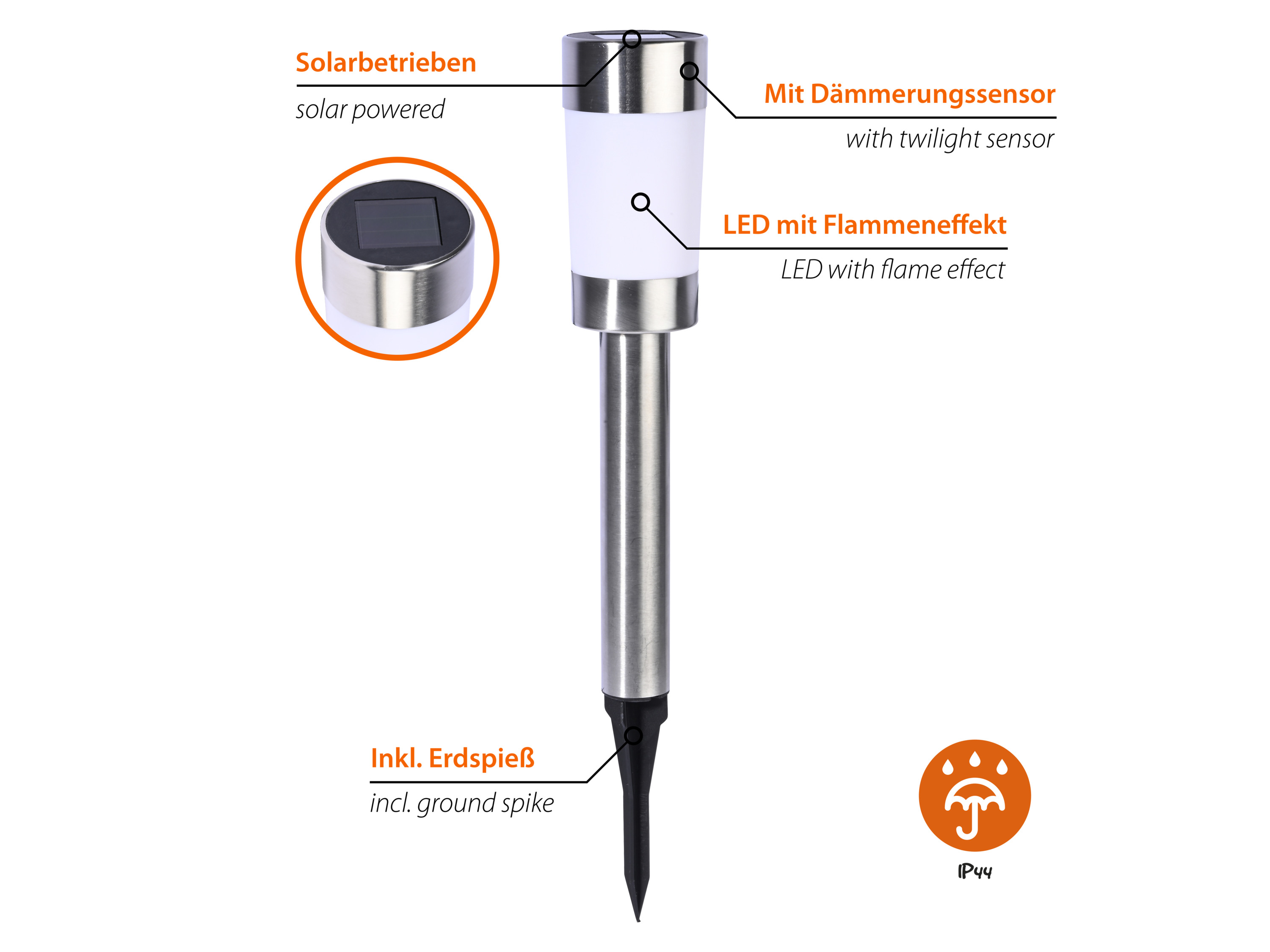 DOBAR Solar Gartenstecker, 6-teiliges Set Bild 4
