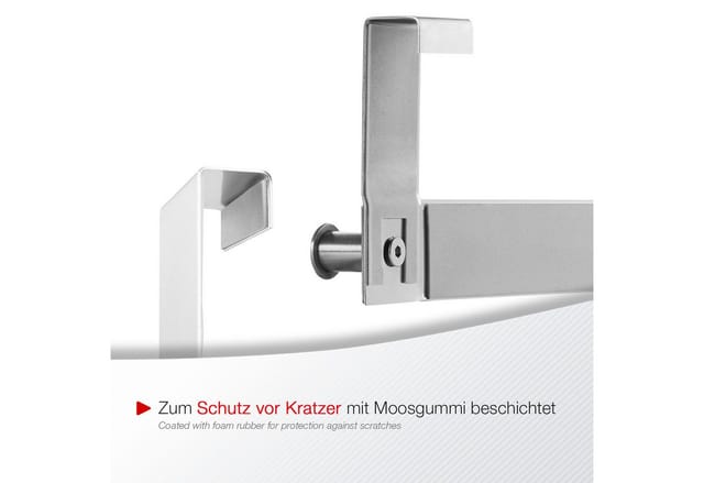 SO-TECH® Türgarderobe Garderobenleiste LINEA 380 x 110 mm, mit 6 Haken Türhaken, (Spar-Set, 2-St), Edelstahl matt gebürstet, für Türen mit Falz max. 16 mm