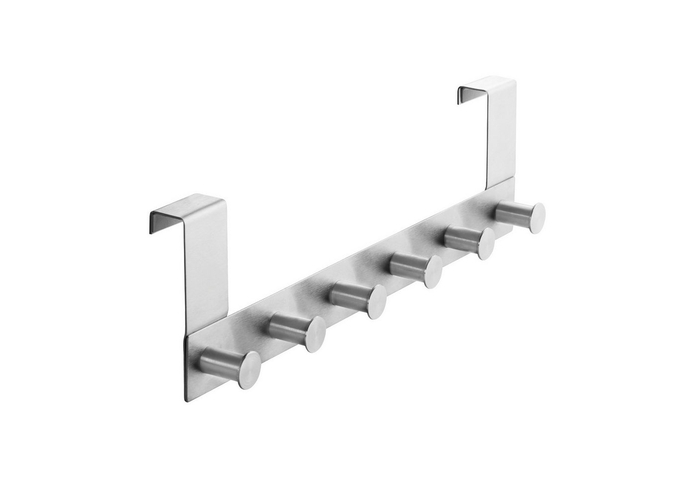 SO-TECH® Türgarderobe Garderobenleiste LINEA 380 x 110 mm, mit 6 Haken Türhaken, (Spar-Set, 2-St), Edelstahl matt gebürstet, für Türen mit Falz max. 16 mm Bild 4