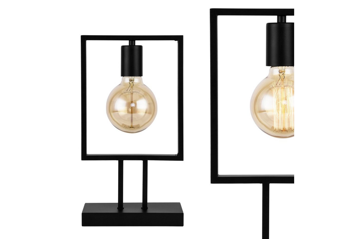 lux.pro Tischleuchte, ohne Leuchtmittel, »Turku« Tischlampe Nachttischlampe schwarz Bild 2
