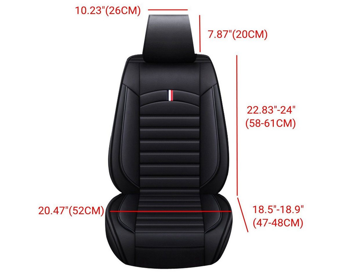 Insma Autositzbezug, 2-tlg., Universal Autositzauflage Sitzkissen Kunstleder Wasserdicht, Geeignet für Fahrzeuge mit/ohne Seitenairbag Bild 4