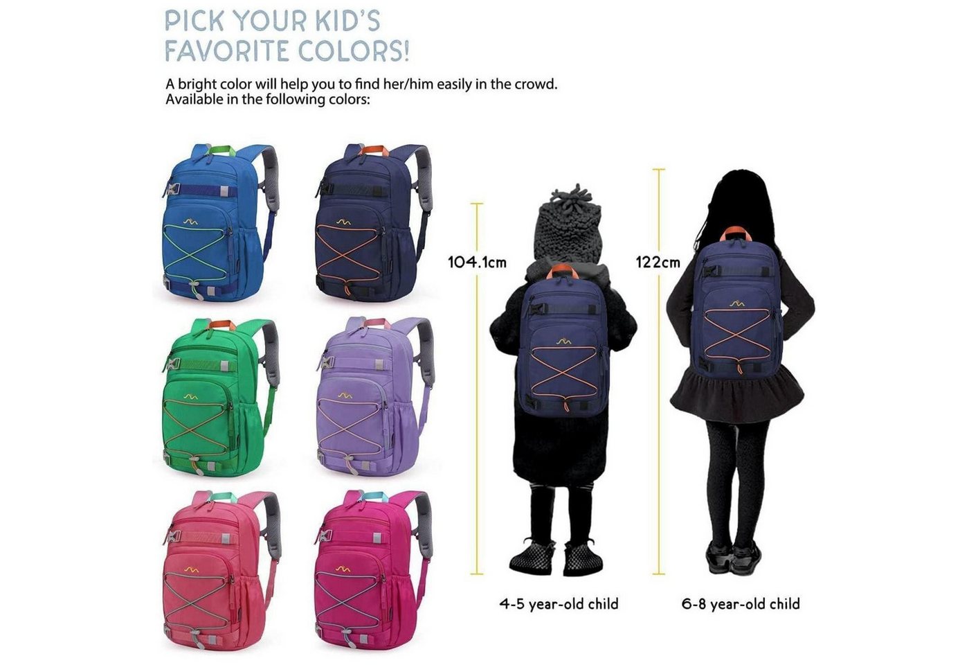 LuxusKollektion Kinderrucksack Kinderrucksack Mädchen Jungen Schulrucksack 15L 25x14x41 cm dunkelblau Bild 5