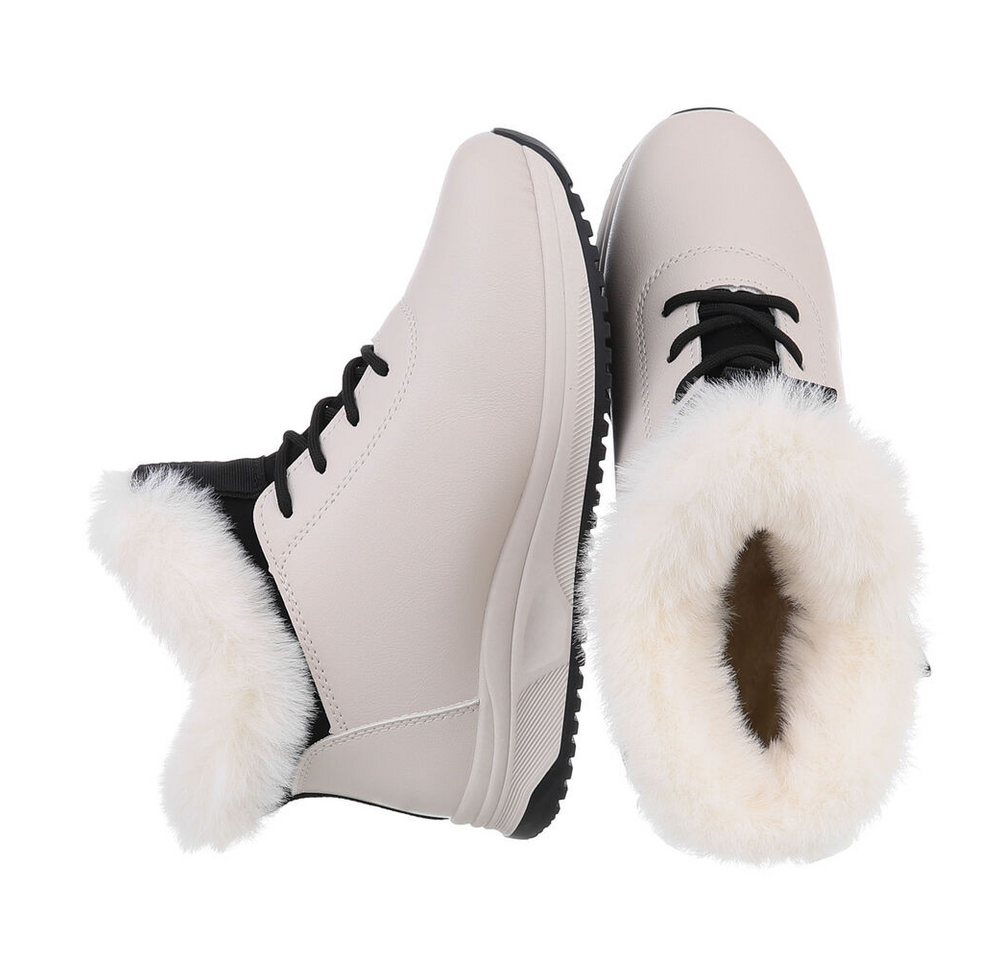 Ital-Design Damen Snowboots Freizeit Snowboots (87214546) Flach Plateaustiefeletten in Beige Bild 2