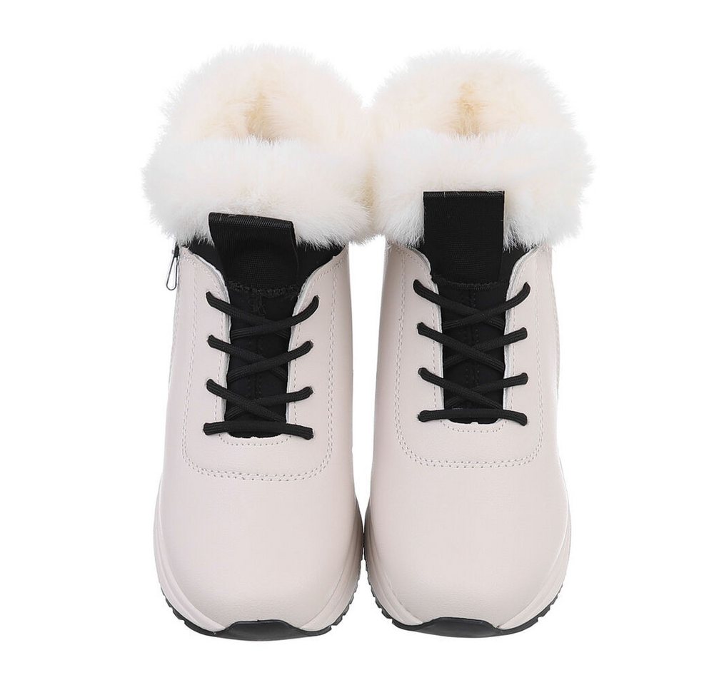 Ital-Design Damen Snowboots Freizeit Snowboots (87214546) Flach Plateaustiefeletten in Beige Bild 4