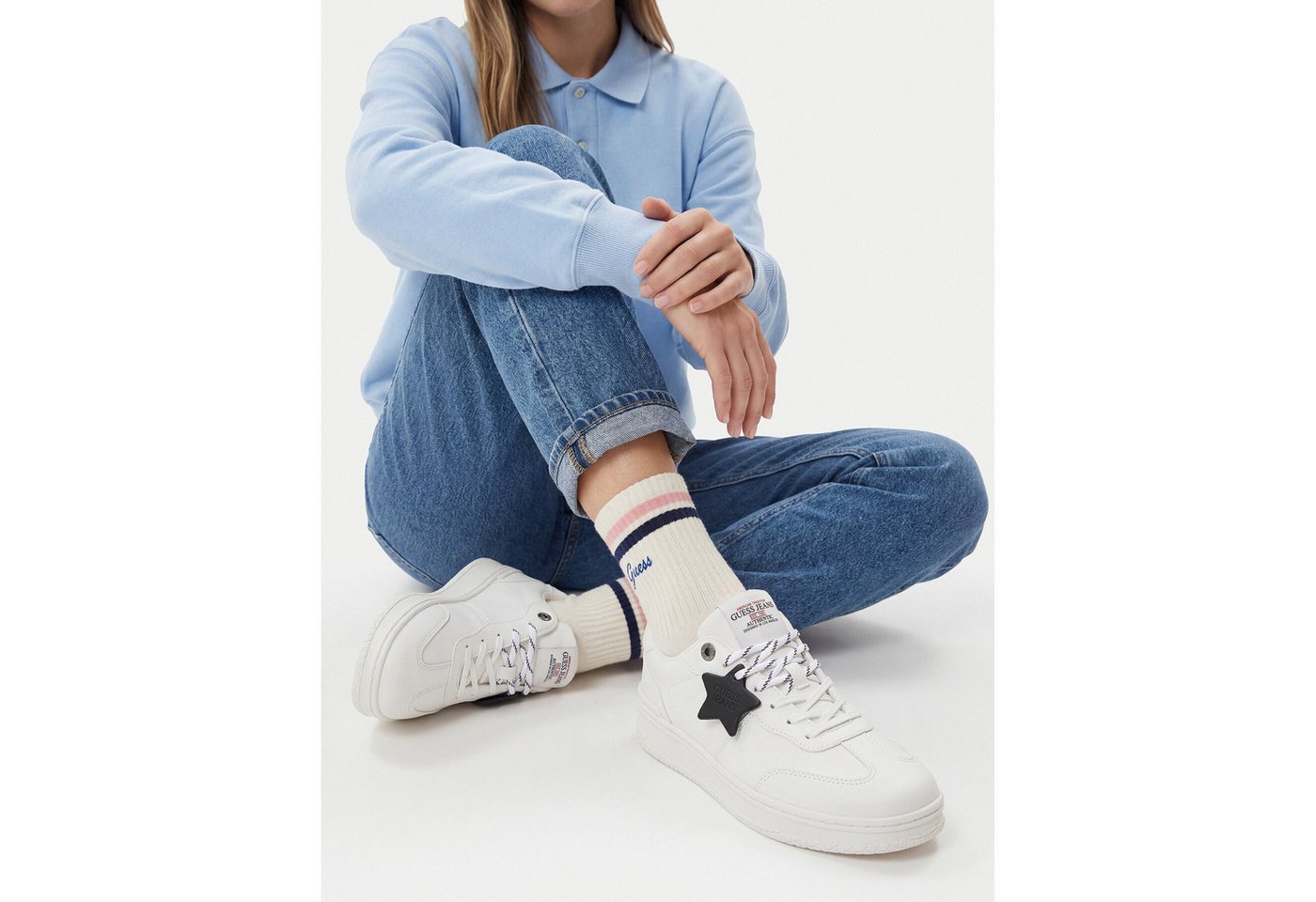 GUESS JEANS Guess Jeans Damen Turnschuhe 5907964531975 Cremig Walkingschuh