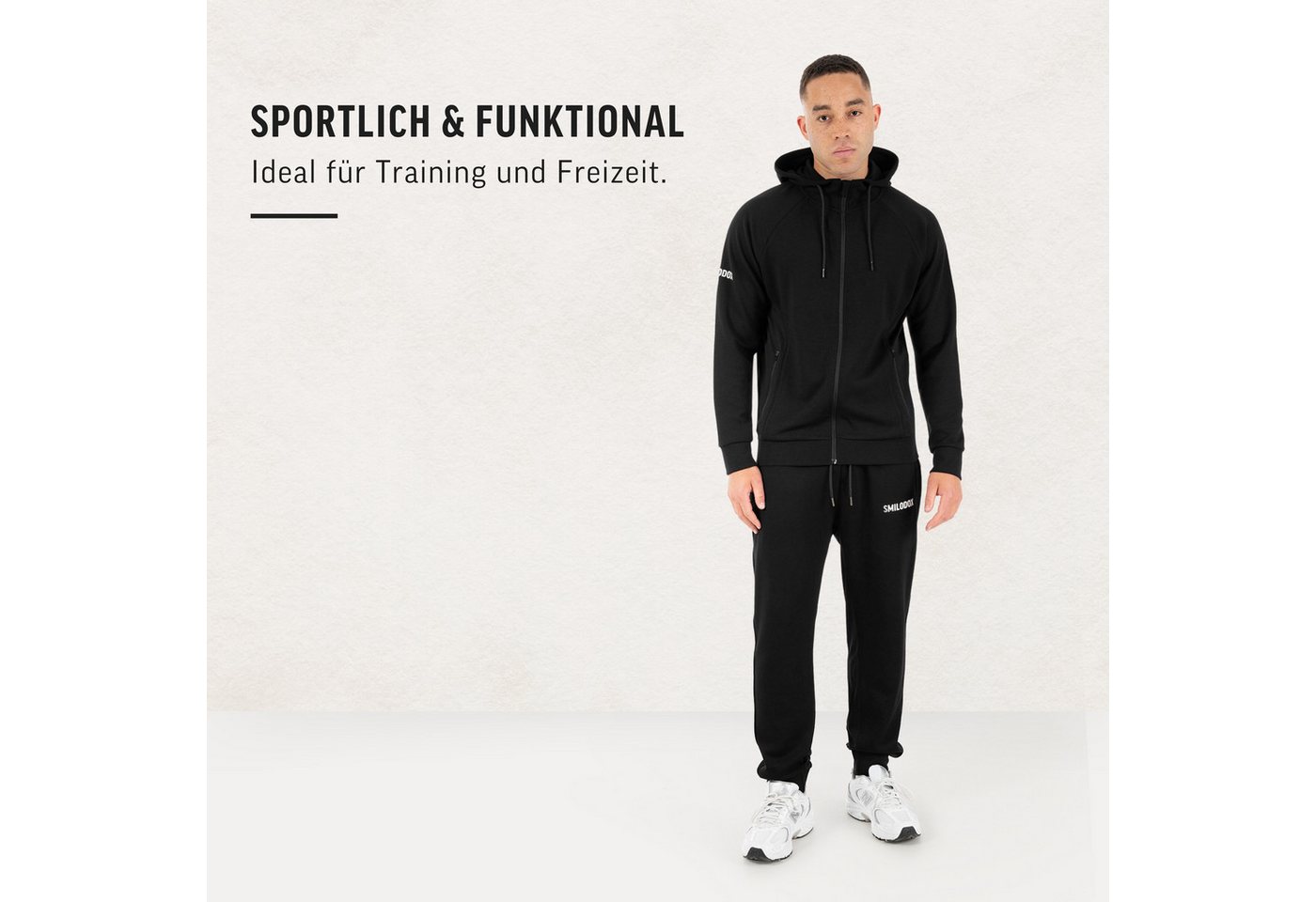 Smilodox Trainingsjacke Denzo Herren, Sportjacke, Fitness, Kapuze, Zip Jacke Mesh Einsätze, Zip Taschen, Kapuze, Soft Touch, Rippbündchen Bild 3