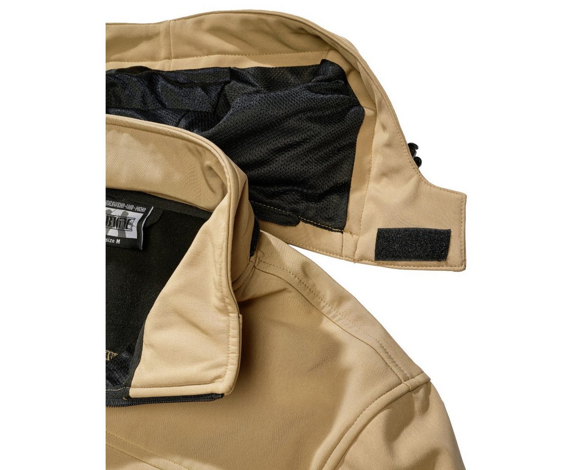 BWuM Outdoorjacke BWuM Tactical Softshell Jacke + Patch & Flaggen abnehmbare Kapuze