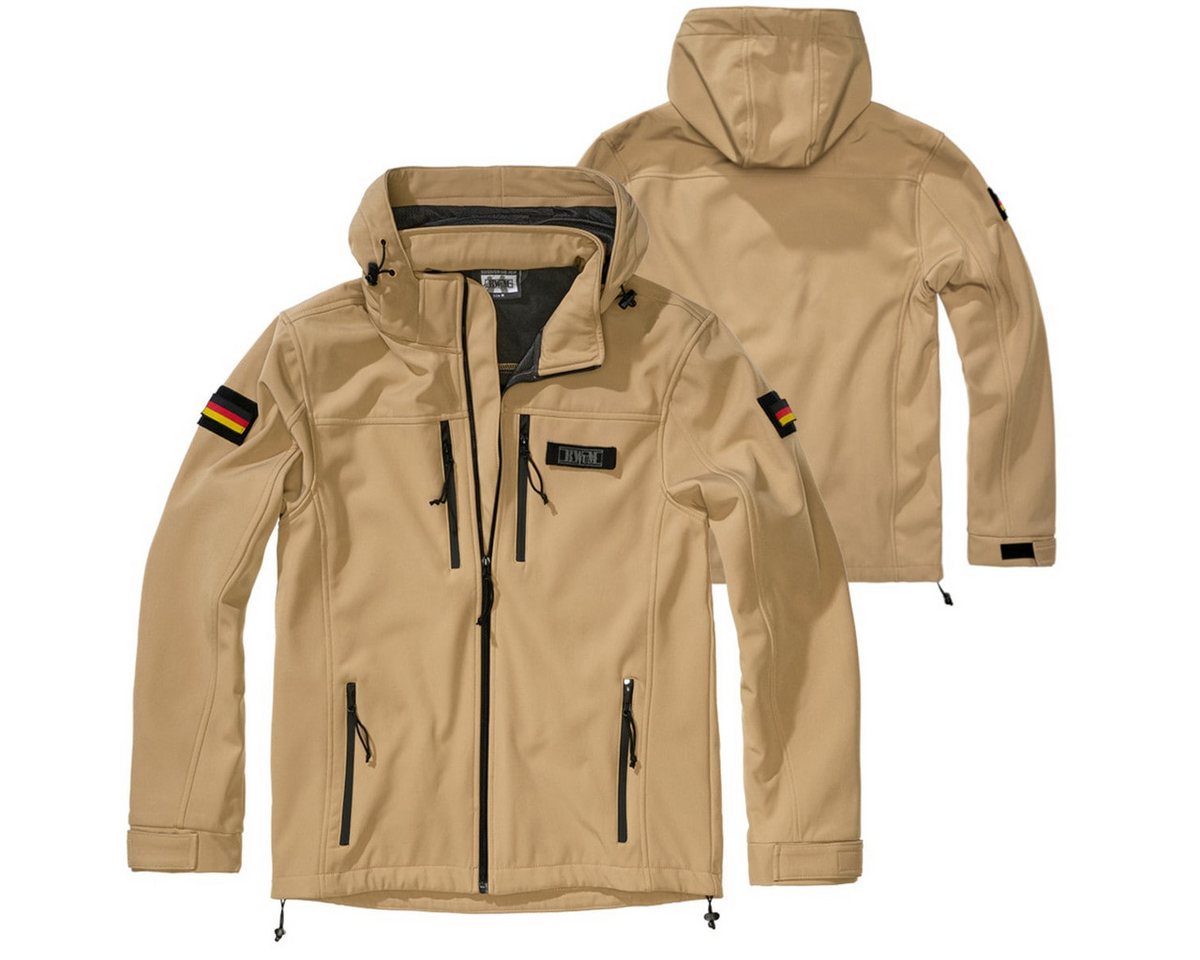 BWuM Outdoorjacke BWuM Tactical Softshell Jacke + Patch & Flaggen abnehmbare Kapuze Bild 2