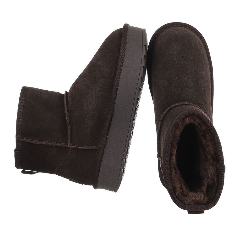 Ital-Design Damen Snowboots Freizeit Snowboots (92457559) Flach Stiefeletten in Braun