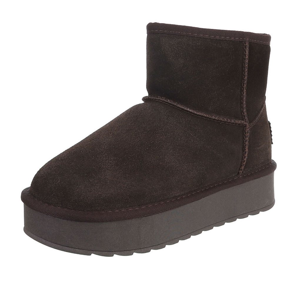 Ital-Design Damen Snowboots Freizeit Snowboots (92457559) Flach Stiefeletten in Braun Bild 2