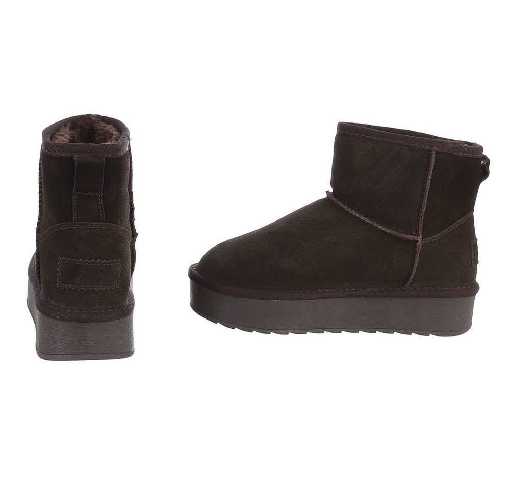 Ital-Design Damen Snowboots Freizeit Snowboots (92457559) Flach Stiefeletten in Braun Bild 3