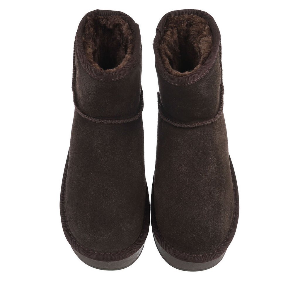 Ital-Design Damen Snowboots Freizeit Snowboots (92457559) Flach Stiefeletten in Braun Bild 4