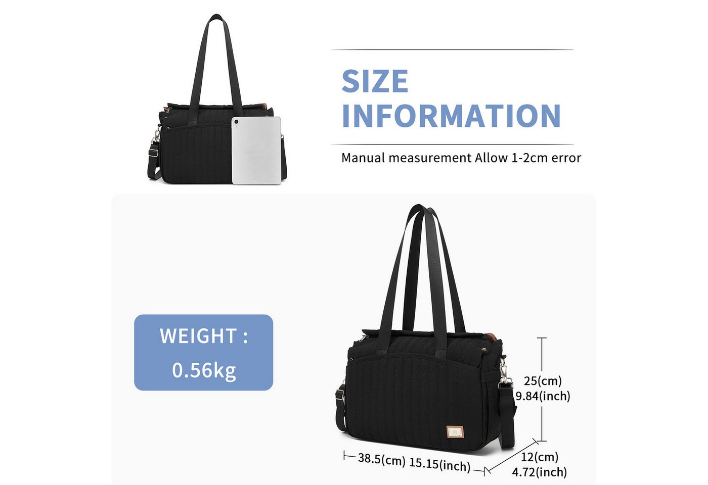 Miss Lulu Wickeltasche, 38.5x25x12cm Baby-Wickeltasche, Leichte Kinderwagen-Tasche Bild 3