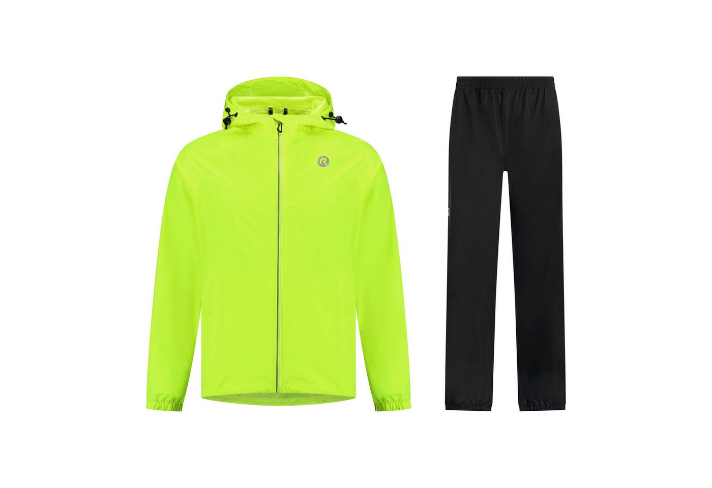 Rogelli Regenanzug Regenanzug mit Kapuze Fahrrad Commuter Core Erwachsene neon