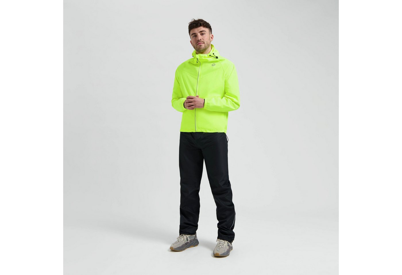 Rogelli Regenanzug Regenanzug mit Kapuze Fahrrad Commuter Core Erwachsene neon Bild 2