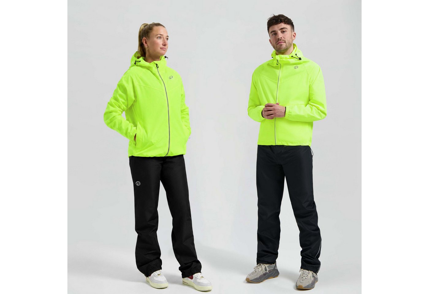 Rogelli Regenanzug Regenanzug mit Kapuze Fahrrad Commuter Core Erwachsene neon Bild 3