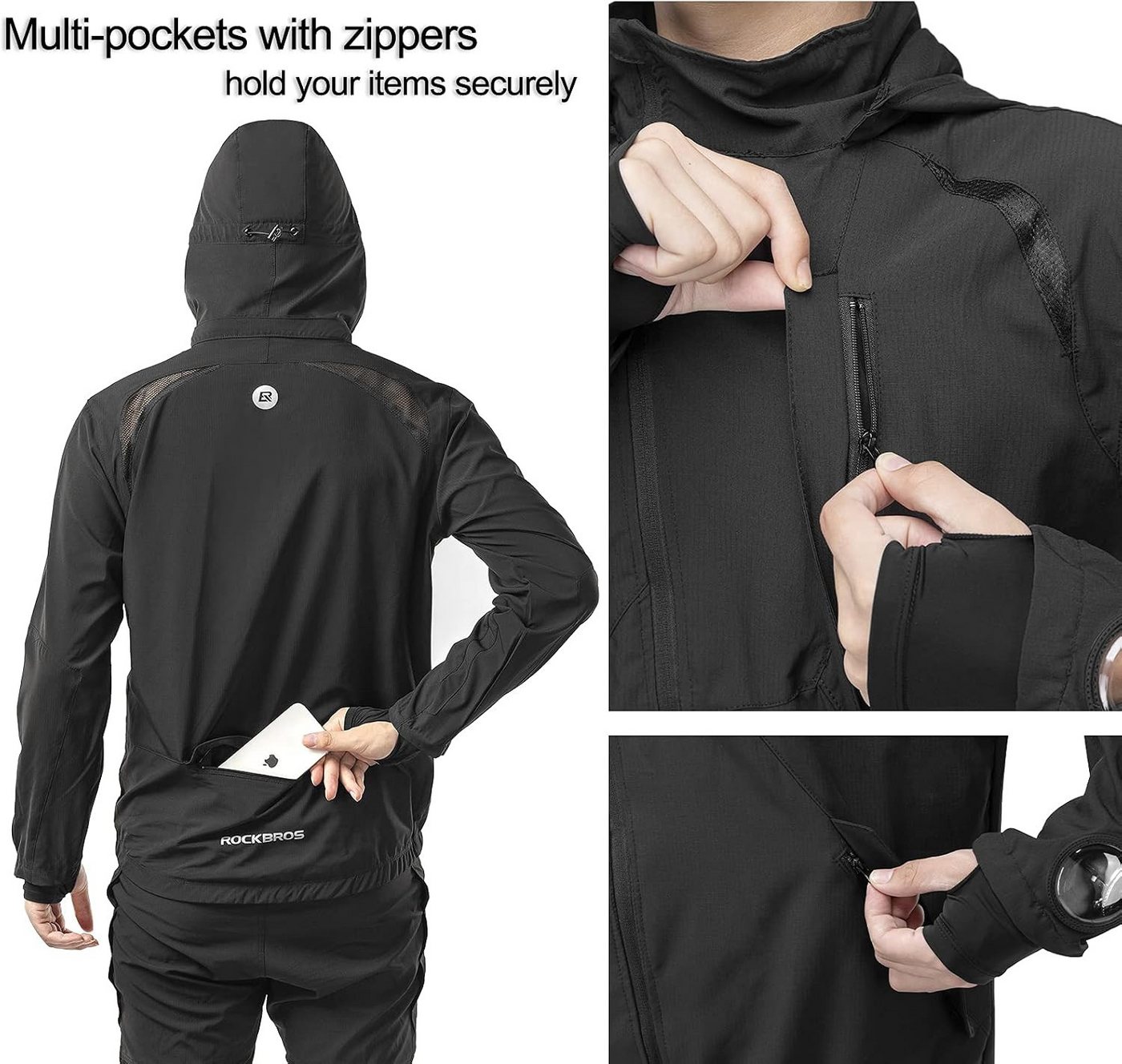 ROCKBROS Fahrradhose Herren Fahrradjacke Elastisch Atmungsaktiv Softshell Bild 4