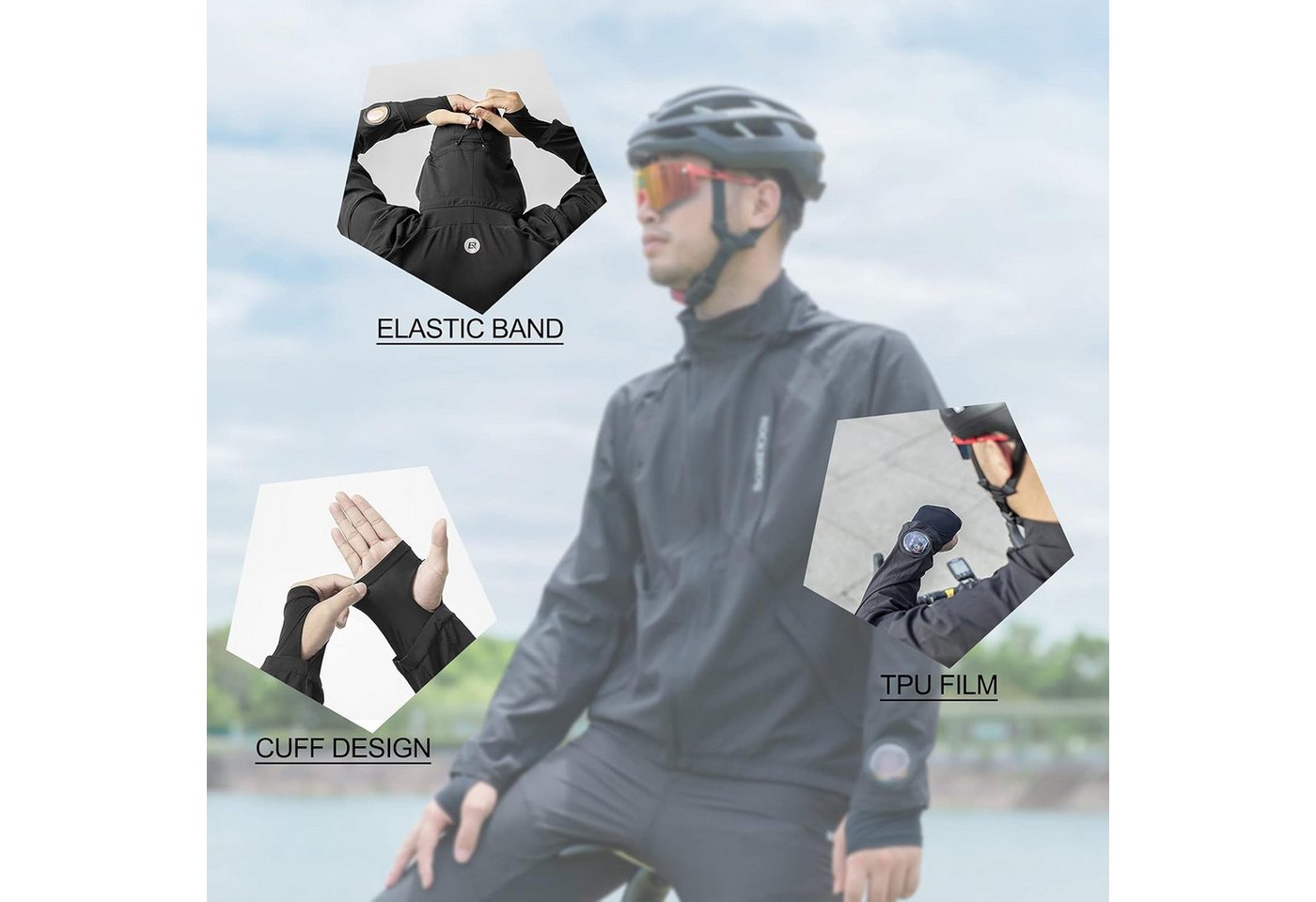 ROCKBROS Fahrradhose Herren Fahrradjacke Elastisch Atmungsaktiv Softshell Bild 5