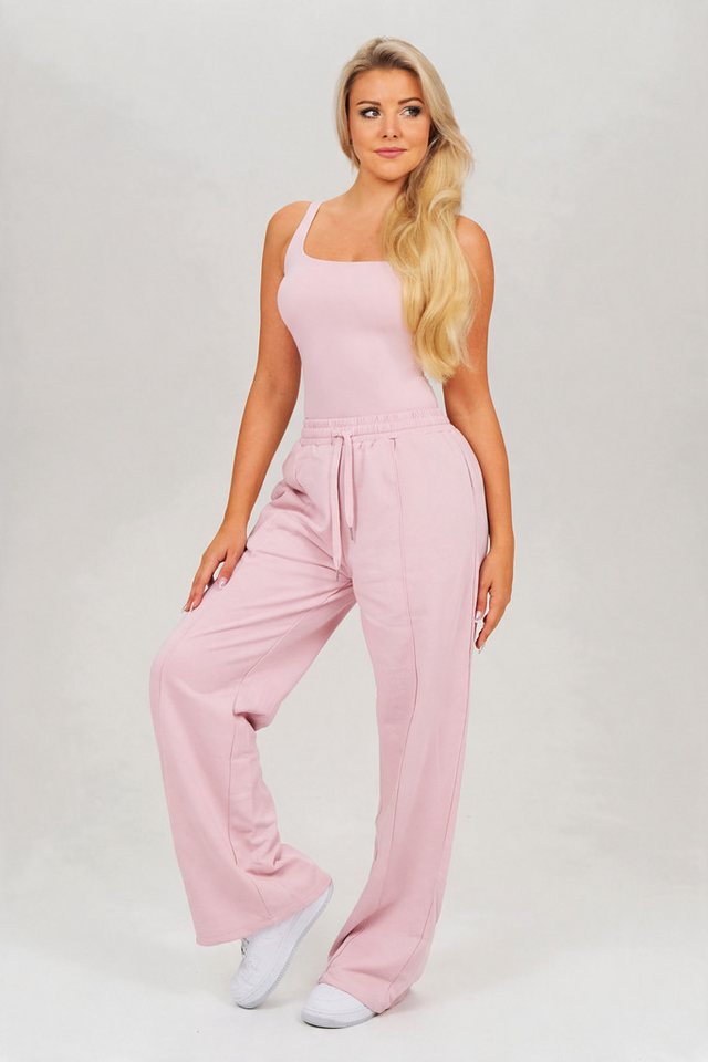 FemmeTone Freizeitanzug Sportanzug Damen mit Tanktop und Wide-Leg-Hose (Set, 2-tlg., ärmelloses Oberteil und lockere Loungehose mit Taschen), Loungewear Set mit gepolstertem Top und weiter Hose Bild 5