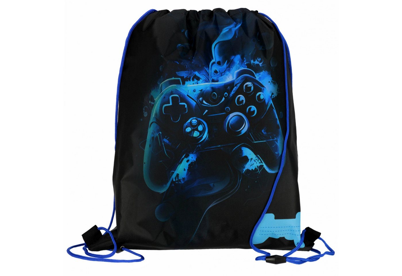 Sarcia.eu Turnbeutel Schwarz-blauer Schuhbeutel Schulumhängetasche für Spieler, 32x38 cm