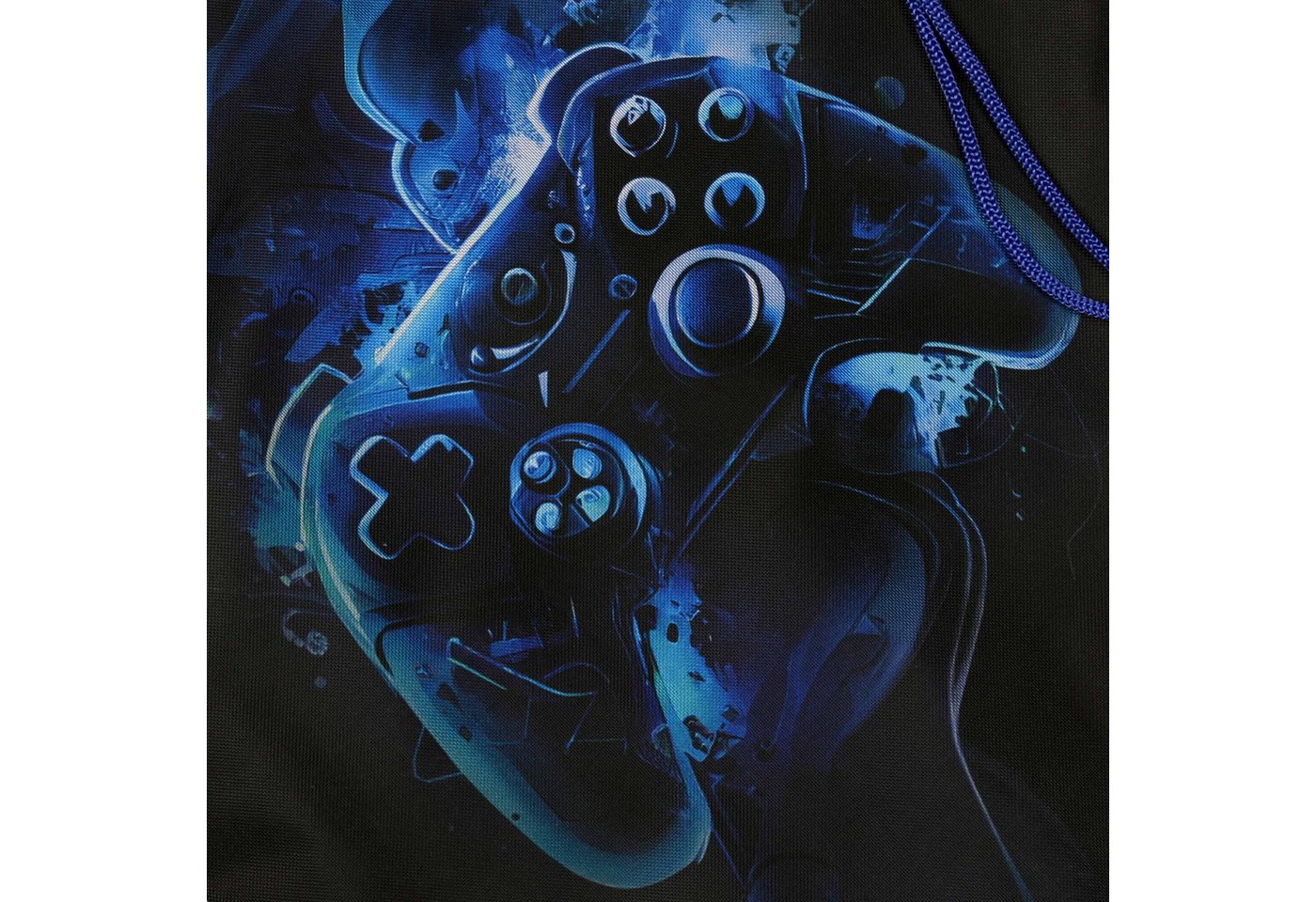 Sarcia.eu Turnbeutel Schwarz-blauer Schuhbeutel Schulumhängetasche für Spieler, 32x38 cm Bild 4