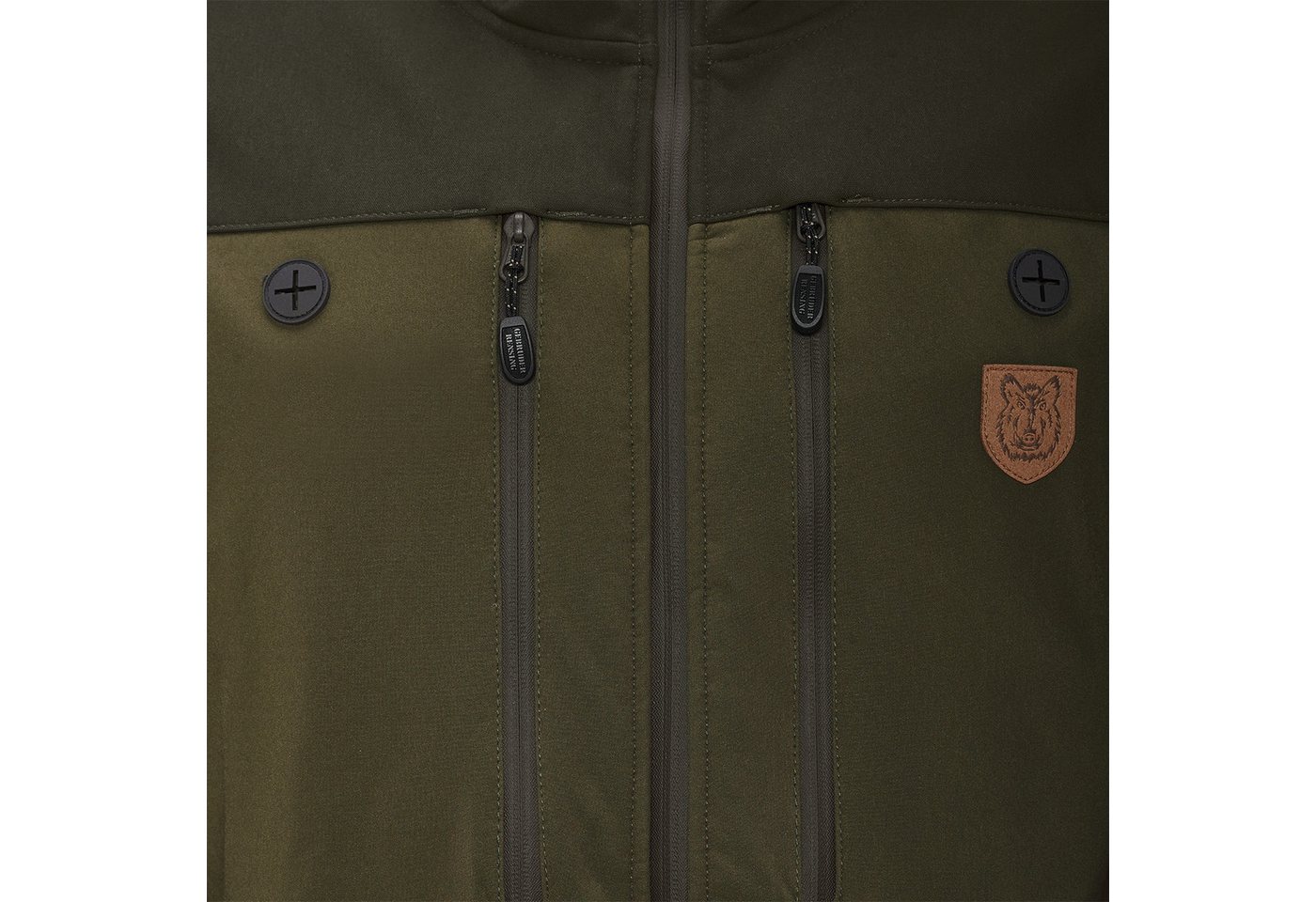 Rensing Outdoorjacke Ash oliv/braun Innenseite mit Waffel-Struktur Bild 2
