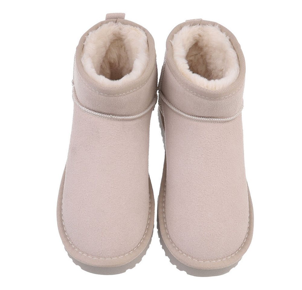Ital-Design Damen Snowboots Freizeit Snowboots (87283922) Flach Flache Stiefeletten in Beige