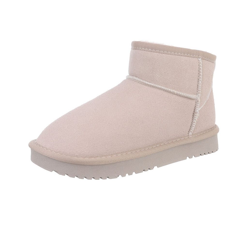 Ital-Design Damen Snowboots Freizeit Snowboots (87283922) Flach Flache Stiefeletten in Beige Bild 2