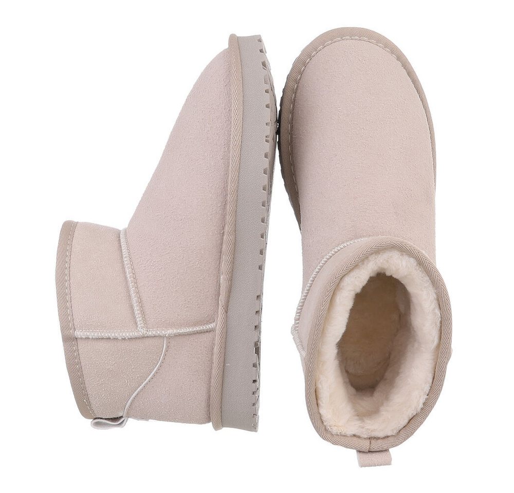 Ital-Design Damen Snowboots Freizeit Snowboots (87283922) Flach Flache Stiefeletten in Beige Bild 4