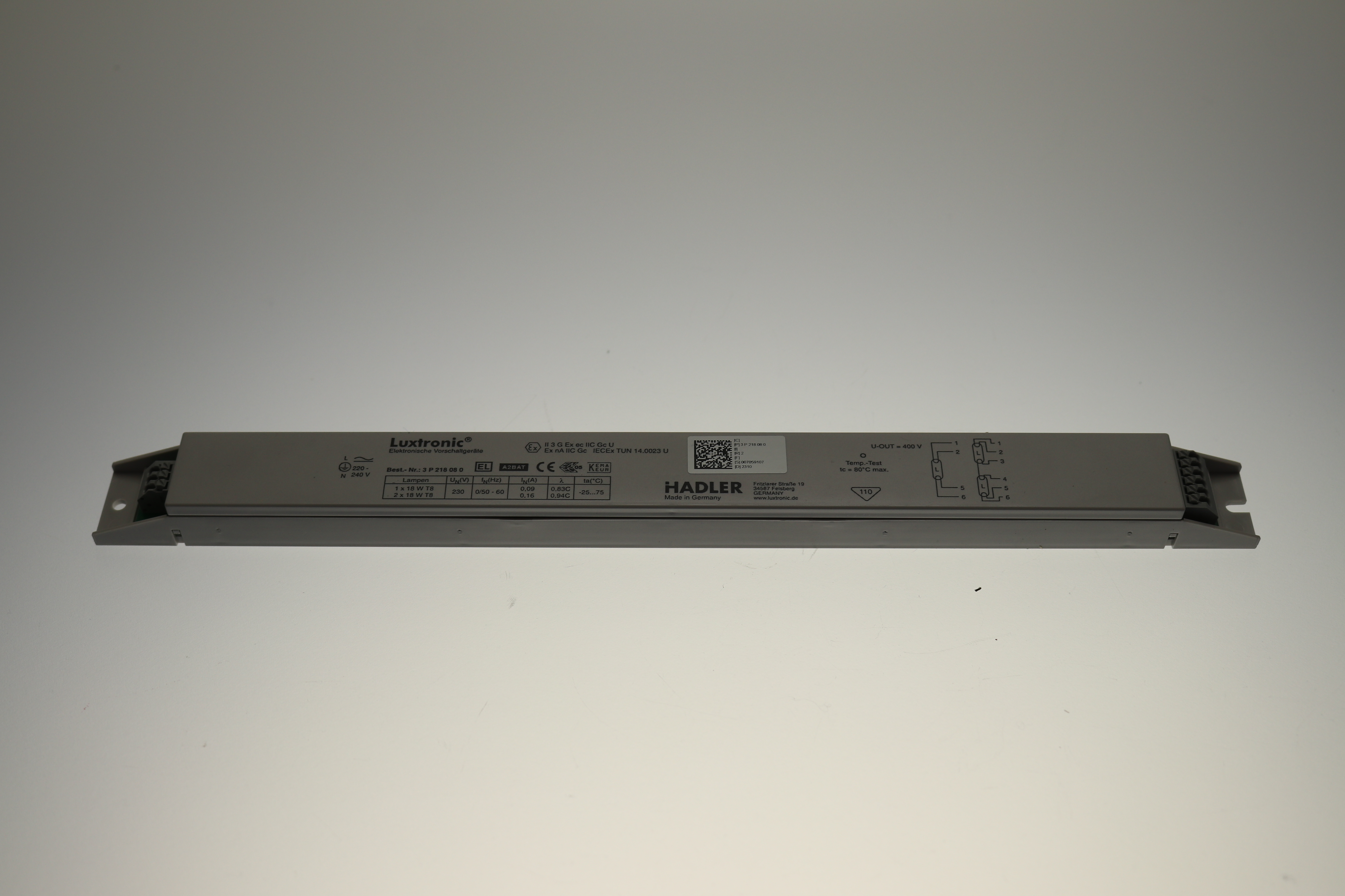 Hadler FL-EVG Luxtronic Linear VI 2x18 EX - 3 P 218 08 0