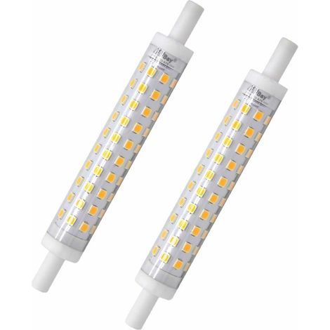 2er-pack R7s Led-lampen – 118 Mm – Warmweiß – 3000 K – J118-fassung – 10 W – Ersetzt 80-w-halogenlampe – Flimmerfrei – 230 V Ac – 800 Lm – 360° [energieklasse A++]