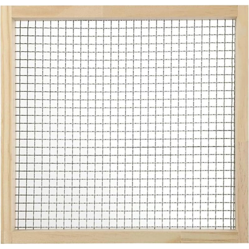 Vielseitiges Manuelles Gartensieb Aus Edelstahl, Geeignet Zum Sieben Von Kompost, Erde, Sand, Kieselsteinen Und Gartenerde – Öffnung: 8 Mm × 8 Mm