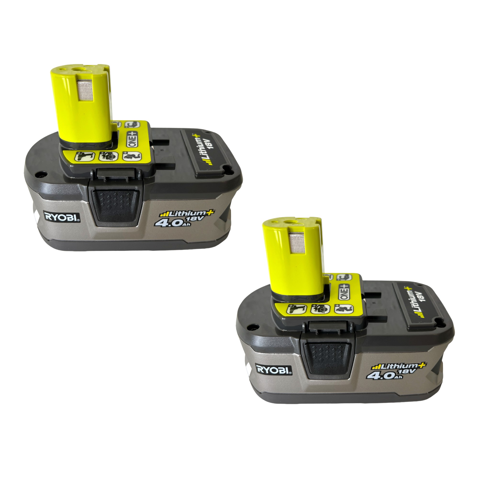 Ryobi Rb18l40 Akku 18 V 4,0 Ah / 4000 Mah Li-ion One+ 2 Stk. ( 2x 5133001907 ) Mit Ladestandanzeige
