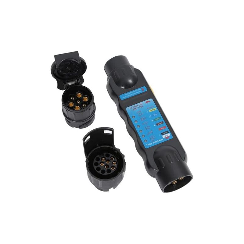 Anhängerstecker-tester, Diagnosegerät Für Beleuchtung Und Verkabelung (7-poliger Anhängerstecker-tester + 2 X 7-auf-13-polige Adapter) Npterbl