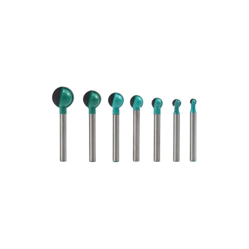 7-teiliges Rundboden-holzfräser-set, 6 Mm Schaft, 6/8/10/12/14/16/19 Mm Kernfräser, Nutfräser Für Fräswerkzeuge