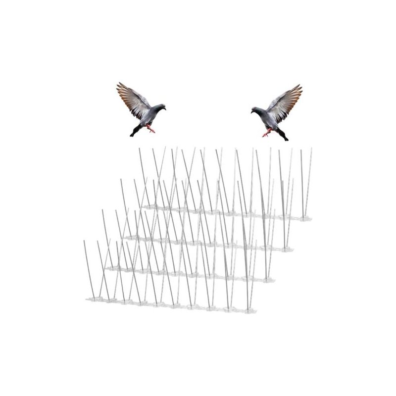 Taubenabwehrspitzen Aus Edelstahl, 25 Cm – 4er-pack – Tierfreundlicher Balkonschutz – Schnelle, Werkzeuglose Montage