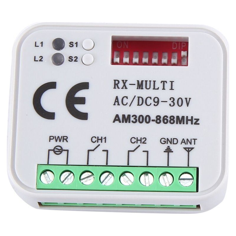 Universelles 300–868 Mhz 2-kanal 12v/24v Multifrequenz-empfängerrelaismodul Für Garagentor-fernbedienungen