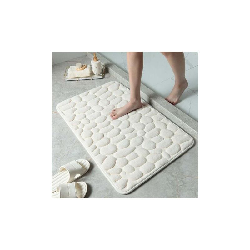 Saugfähige Und Rutschfeste Badematte Aus Polyesterfaser – Oberfläche Aus Korallenvlies – Sbr-rückseite Für Zusätzliche Sicherheit – 40 X 60 Cm, Milchweiß