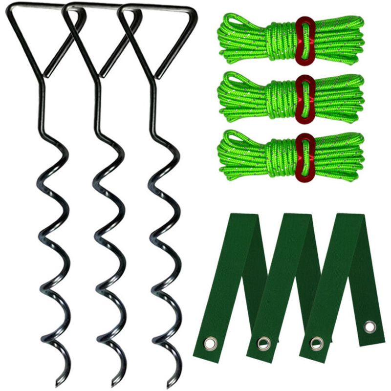 Schwarze Spiralanker, 40 Cm Lang, 3er-pack, Robustes Spiralanker-set Für Baumstümpfe