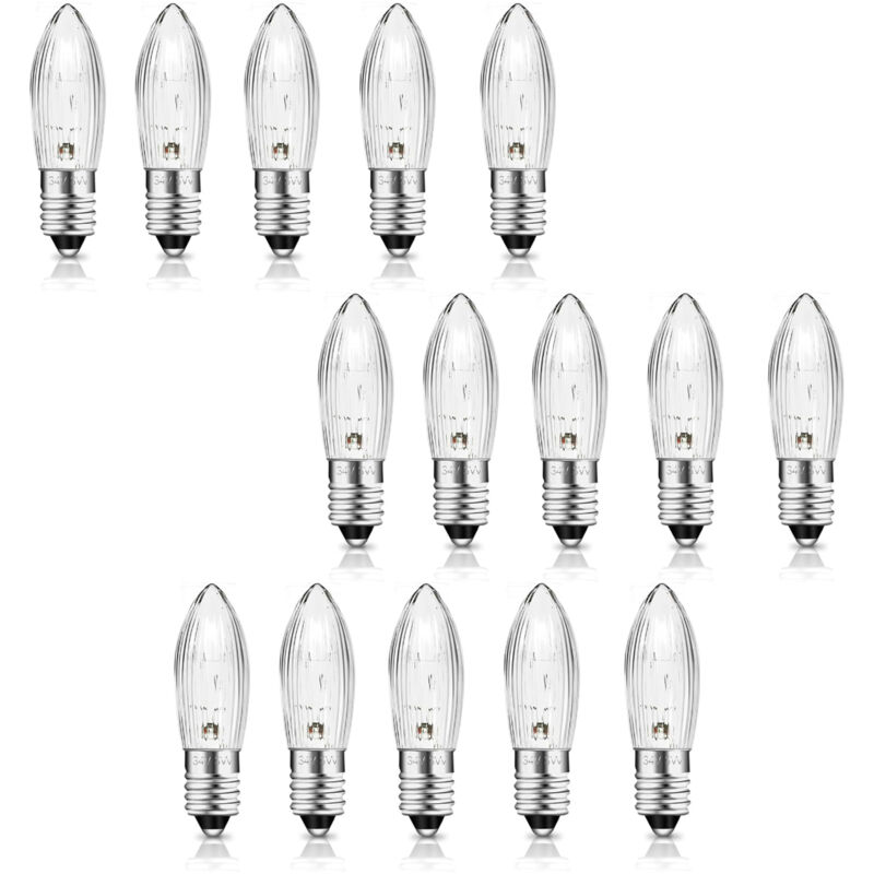 Ampoule E10 34v 3w Bougie Avec 7 Points De Combustion Ampoules De Rechange, 30lm Blanc Chaud 2700k, Ampoule Bougie E10 Pour Arche Lumineuse, Arbre De Noël, Guirlande, Lot De 15