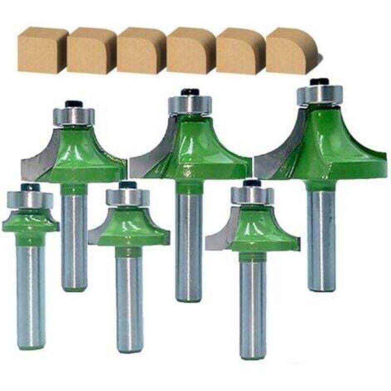 Lot De 6 Fraises Rondes De 8 Mm Queue Arrondi Coin Rayon Routeur Bits Round Over